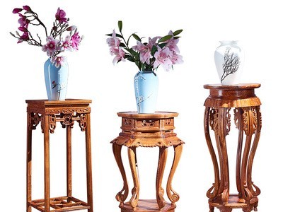 红木花架花梨木客厅落地式花几刺猬紫檀花架子实木中式古典家具
