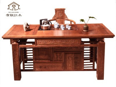 红木茶桌椅组合迎宾茶台实木茶几花梨木功夫茶桌中式仿古客厅家具
