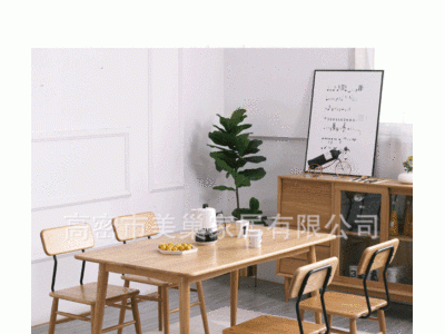 北欧简约实木网红餐 餐椅橡木 餐厅靠背铁椅子 咖啡椅 餐桌椅组合图4