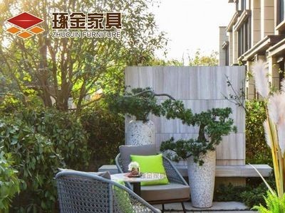 酒店别墅庭院露台沙发休闲家具组合北欧户外绳编沙发脚踏茶几图3