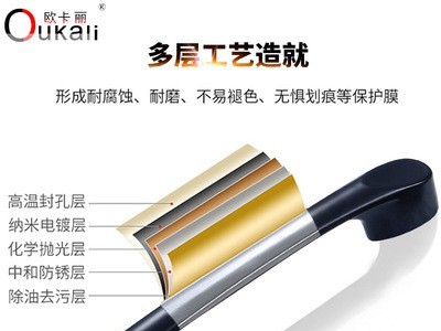 欧卡丽 锌合金黑色拉手橱柜抽屉衣柜柜门把手五金配件厂家直销图3