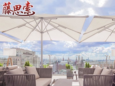 北欧户外藤条藤编沙发入户花园庭院家具阳台室外藤椅双人沙发组合图3