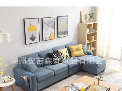 布艺沙发小户型经济简约现代客厅转角整装北欧沙发图4