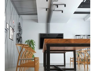 美式实木会议桌铁艺家具洽谈办公桌培训桌椅职员办公桌组合图2