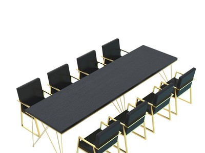 定制实木创意办公桌 现代简约工作室电脑桌小型公司6人洽谈会议桌