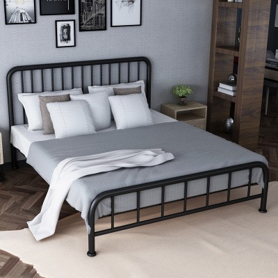 广州厂家直销铁艺床1.5米出租房宿舍工地公寓员工床单层铁架床