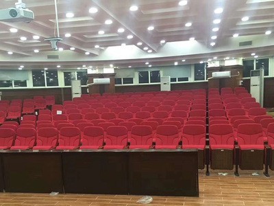 厂家直销会议室多功能排椅礼堂椅 报告厅联排座椅 带小桌板座椅图2