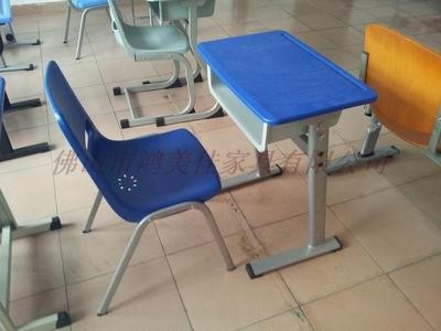 广东工厂定制塑料课桌椅环保简约中小学生培训书桌带靠背来样加工图4