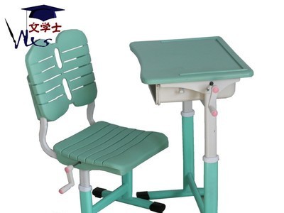 厂家直销可升降课桌椅 可升降儿童学习桌 机械手摇升降学习桌