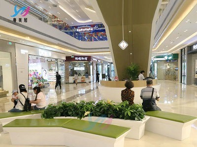 创意玻璃钢商场美陈休闲椅公共座椅服装店休息区椅子花盆简约组合图3