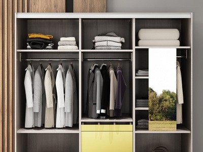 北欧简约现代衣柜推拉移滑趟门经济型整体大衣橱卧室家用组装柜子