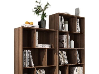 北欧实木简易书架办公室文件置物架现代家用书房展示落地书柜定制