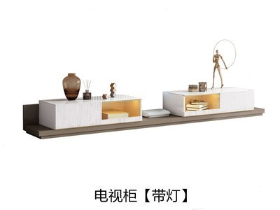 意式轻奢现代岩板茶几电视柜组合椭圆大小户型客厅设计师款带灯图4