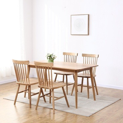 全实木餐桌长方形日式饭桌简约时尚椅组合餐厅北欧家具批发出厂价