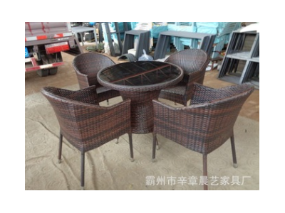藤椅三五件套 藤编椅子组合 户外阳台编藤桌椅 休闲桌椅批发零售图2