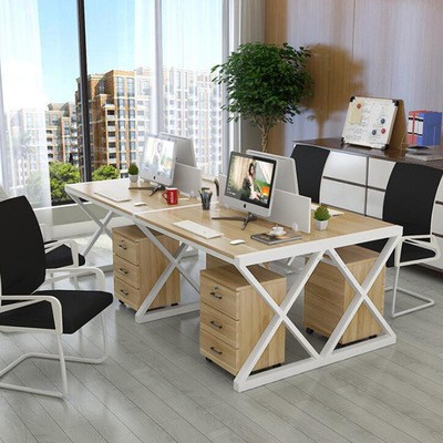 员工办公桌电脑桌椅四人位职员办公桌椅组合简约现代卡座办公家具