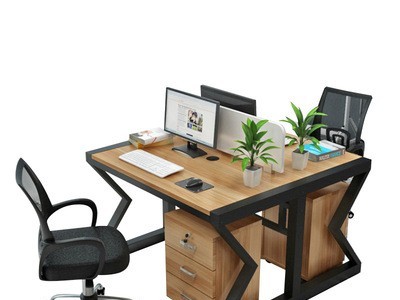 员工办公桌电脑桌椅四人位职员办公桌椅组合简约现代卡座办公家具图5