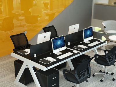 商务员工办公桌四人位多人电脑桌椅组合位工作位屏风卡座厂家直供图3
