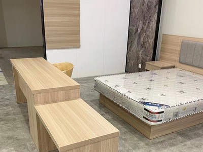 酒店标准中式木床成套家具床箱床头柜定制快捷连锁酒店双人套床图4