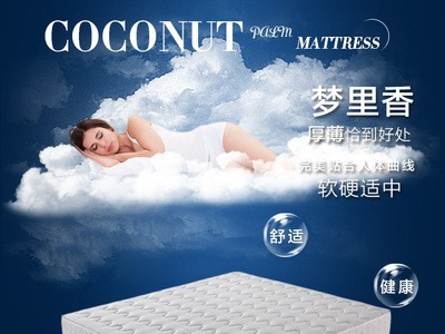 新款简约天然乳胶床垫独家用酒店卧室家具独立弹簧双人椰棕床垫图1