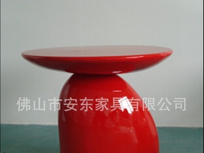 简约现代椭圆形蘑菇茶几 白色高档特色经典装饰粗腿圆形咖啡餐桌图3