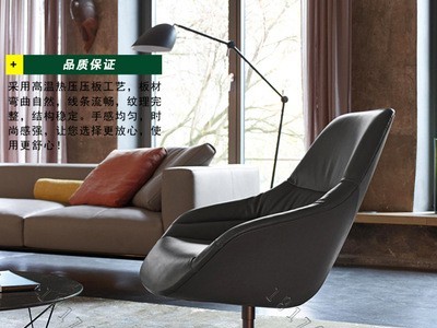 转椅弯曲木胶合板单人休闲椅办公接待洽谈椅胶合板SZL-054套板图4