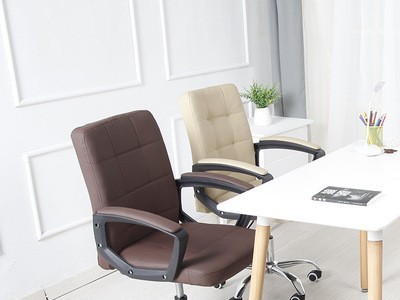 办公椅老板椅pu透气旋转椅办公室加厚靠背舒适会议座椅弓形电脑椅