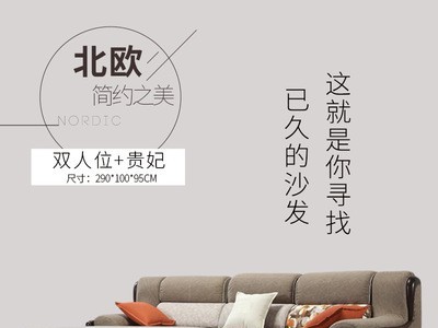 北欧风格实木沙发小户型客厅简约现代三人位组合免洗科技布艺沙发图4