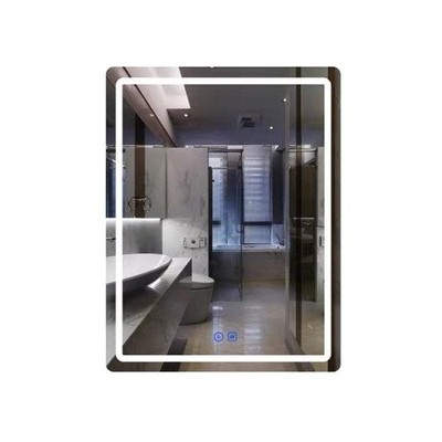 厂家竖挂多功能智能LED化妆镜 防雾时间卫生间墙挂浴室镜子定制