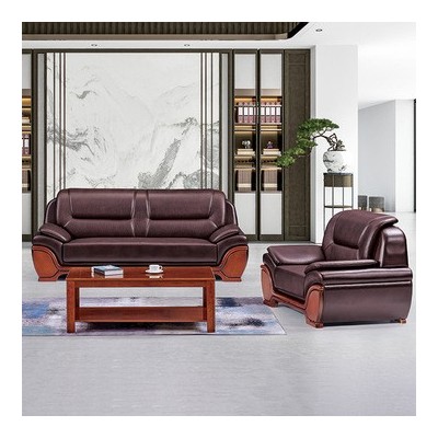 锦森家具新中式沙发组合现代简约皮艺经济型沙发大小户型客厅家具