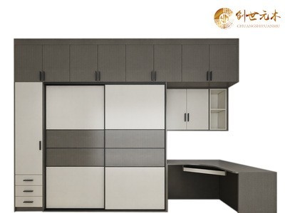 佛山厂家直供健康现代简约推拉门定制衣柜连书桌防潮易收纳图5