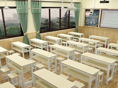 中小学生圆角课桌椅简易学校双人双层书桌儿童辅导班学习培训桌椅图3