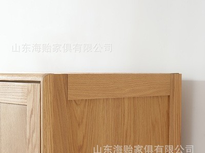 北欧橡木三门衣柜卧室家具简约实木衣橱现代简约收纳储物柜子定做图2