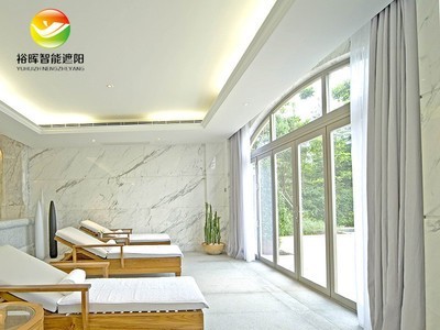 简约智能开合帘办公室卧室客厅家用 酒店遮阳帘定制 电动手动窗帘图2