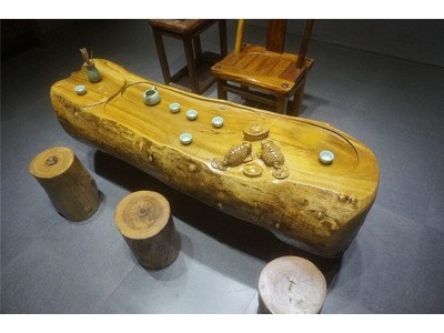 黄金樟根雕茶台办公泡茶桌实木茶桌整体茶几功夫茶海天然根艺雕刻图2