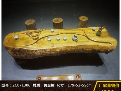 黄金樟根雕茶台办公泡茶桌实木茶桌整体茶几功夫茶海天然根艺雕刻图4