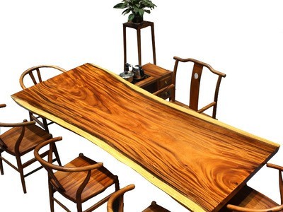 胡桃木实木大板老板桌原木整块茶桌简约现代总裁桌办公桌家用餐桌图2