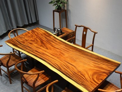 胡桃木实木大板老板桌原木整块茶桌简约现代总裁桌办公桌家用餐桌