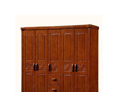 厂家直销整体衣柜中式对开门实木衣柜三四五六门加顶橡胶木储物柜