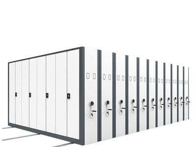 档案室手摇移动文件密集架钢制轨道仓库资料密集柜封闭储物存放架图2