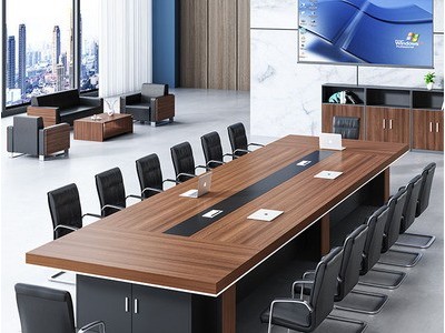 现代时尚会议桌 大板式会议桌 商务洽谈桌条桌培训桌定制图5