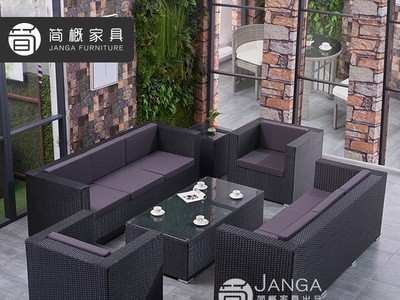 户外沙发庭院花园别墅阳台室外露天露台休闲茶几组合家具藤编沙发图4