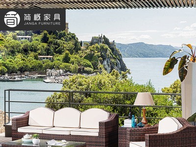 户外藤编沙发茶几双人室外庭院花园阳台休闲藤椅编织家具 藤沙发图5