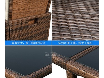 户外藤编休闲桌椅别墅庭院室外现代简约藤椅酒吧餐厅桌椅加工定制图4
