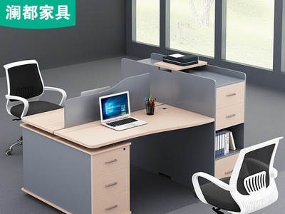 职员办公桌2/4四人位简约财务电脑桌员工桌椅组合办公室家具工位图3
