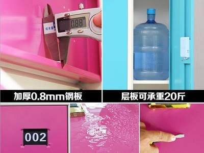 钢制员工杂物柜宿舍多门铁衣柜健身房六门带锁储物柜密码锁更衣柜图3