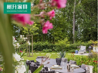 户外藤编桌椅室外庭院阳台设计师休闲创意藤椅桌阳光房餐桌组合图2