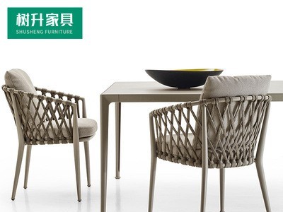 户外休闲藤编餐桌椅阳台花园庭院定制藤椅咖啡厅桌椅藤制家具组合图4