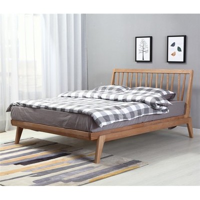 北欧白橡木双人床现代简约全实木1.5米1.8米长特价成人床直销批发