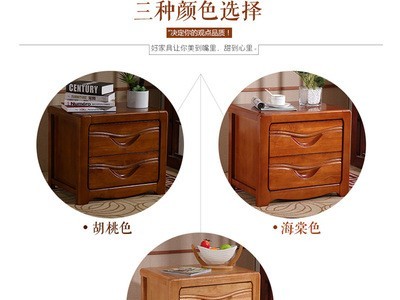 现代中式床头柜简易实木橡木床边柜整装床边收纳经济型储物柜子图3